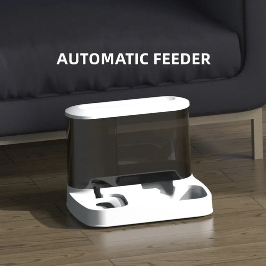 2 in 1 Pet Automatic Feeder Dry Food Storage Container Large Plastic Visible Pet Water Fountain Automatic Pet Food Dispenser
