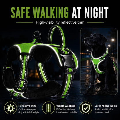Nylon Adjustable Dog Harness Vest Reflective Pet Harness for Small Medium Large Dogs Breathable Dog Harness No Pull Harness Dog