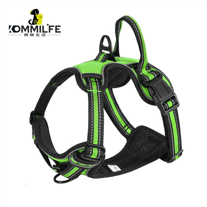 Nylon Adjustable Dog Harness Vest Reflective Pet Harness for Small Medium Large Dogs Breathable Dog Harness No Pull Harness Dog