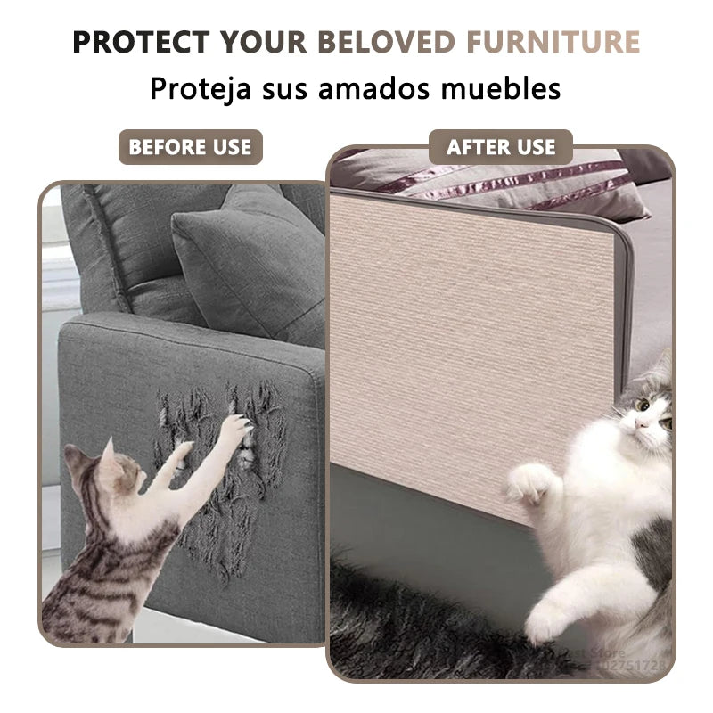 Cat Scraper Multifunctional Cat Supplies Self-Adhesive Claw Sharpener Trimmable Scratching Post Cat Tree Tower Toy Accessories