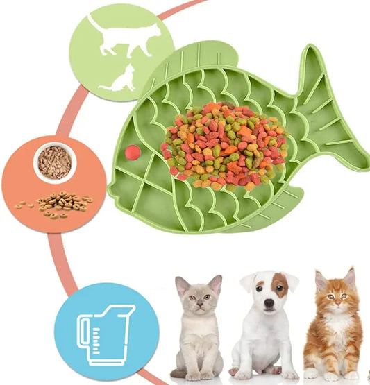Silicone Lick Mat for Pet Dogs Slow Food Plate Rice Bowl for Small Medium Dog anti Gulping Choking Feeder Puppy Treat Dispenser