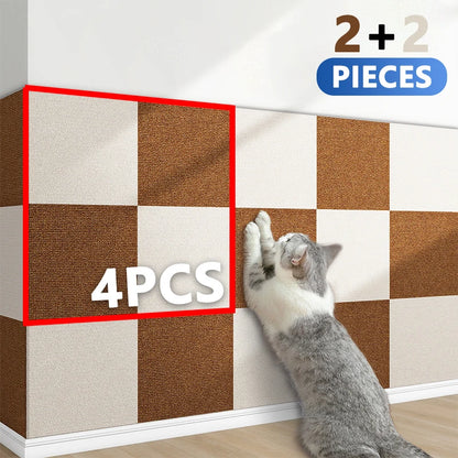 Cat Scraper Multifunctional Cat Supplies Self-Adhesive Claw Sharpener Trimmable Scratching Post Cat Tree Tower Toy Accessories