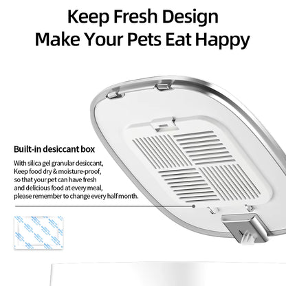 Automatic Cat Feeder Pet Smart Cat Food Kibble Dispenser Remote Control Wifi Button Auto Feeder for Cats Dog Accessories