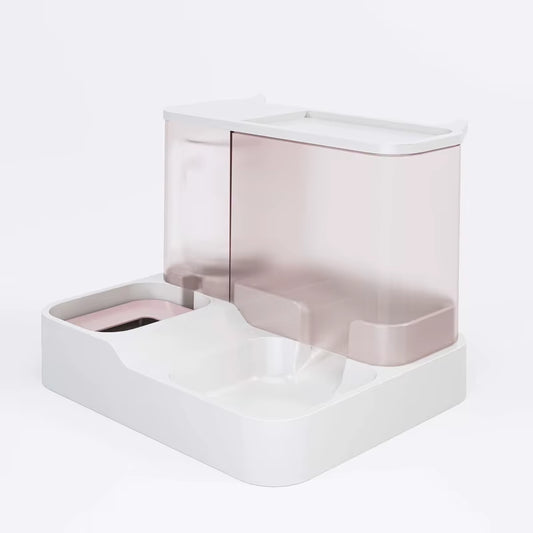 OUZEY Automatic Feeder Cat Dog Food Bowl with Water Fountain Pet Items Large Capacity Raised Stand Dish Bowl for Cat Drinker